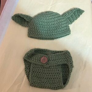 Baby Ewok crochet 2 piece set for newborn unworn handmade Star Wars babies